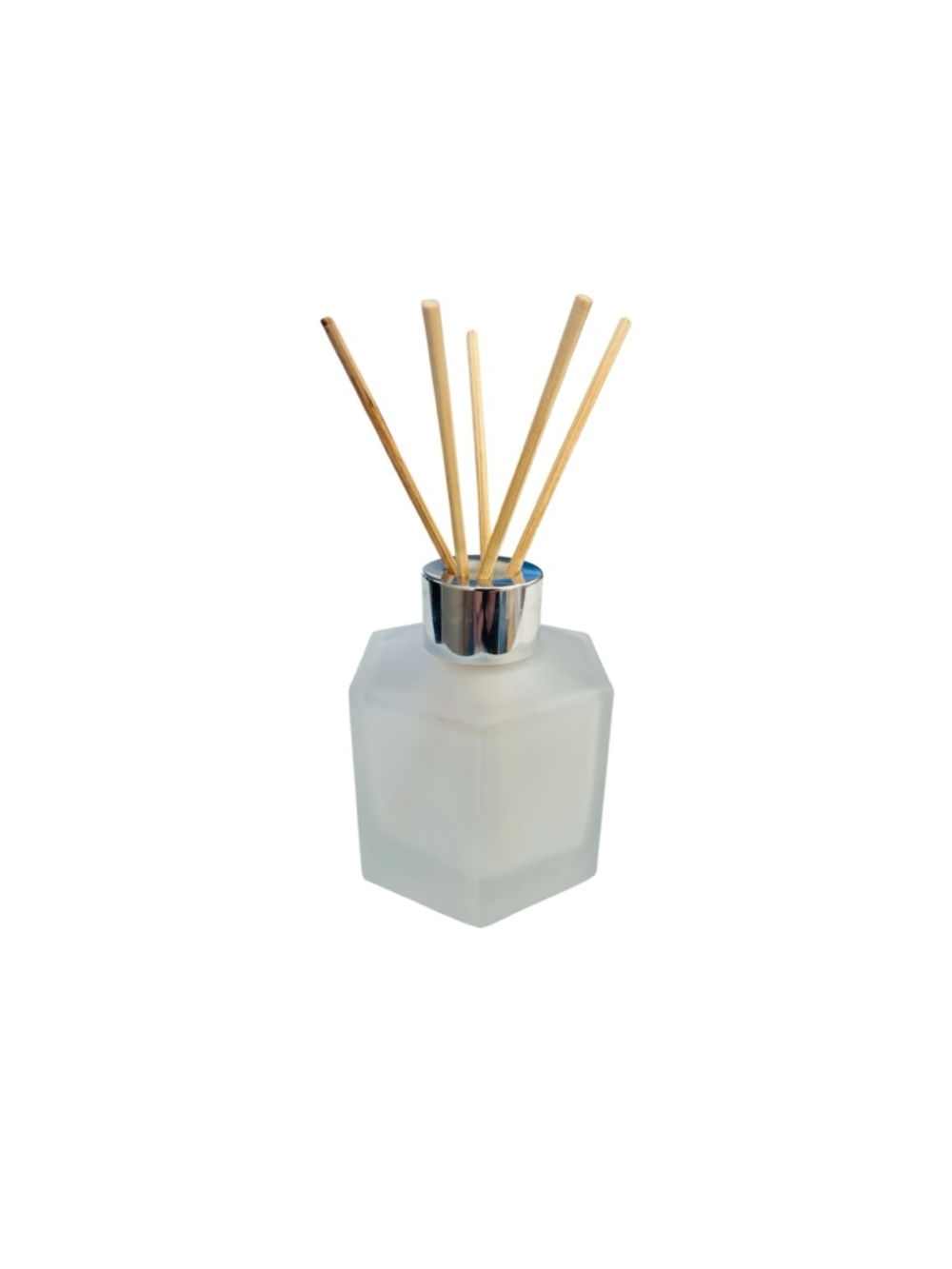 Calvin Klein Frosted Glass Reed Diffuser with Natural Rattan Sticks - White